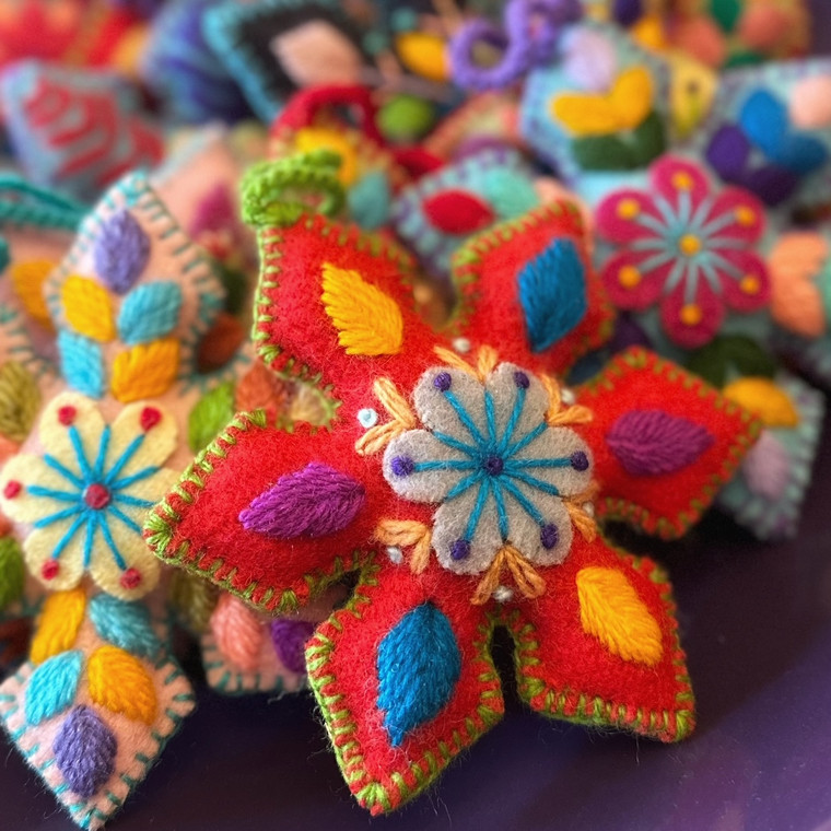 Embroidered Snowflakes Ornament