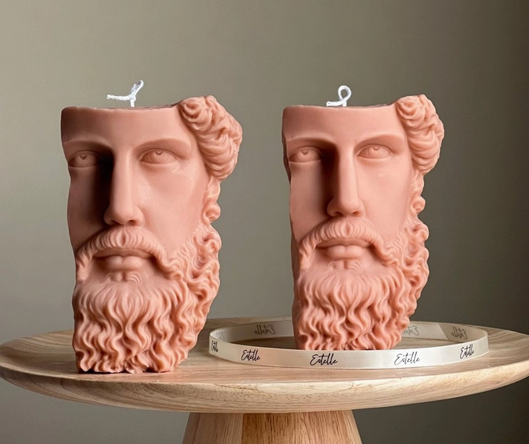 Zeus Bust Soy Candle by Estelle Studio.