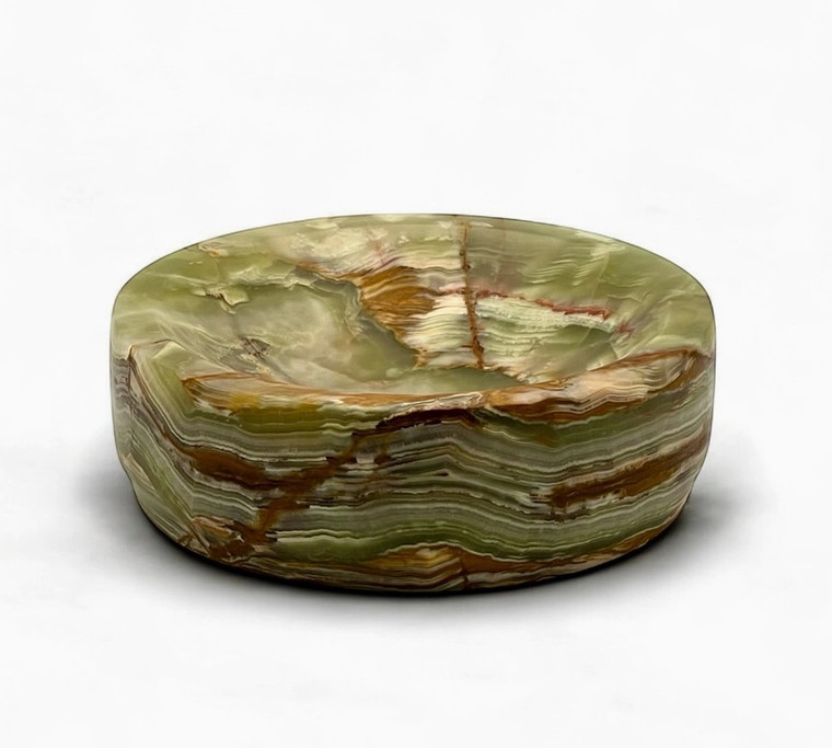 Marble Crafter - Platanus Collection Zafferano Verde Onyx Bowl.