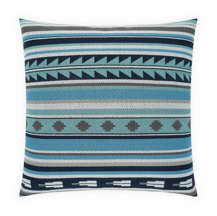 Palomaxo Navy Southwestern Stripe Throw Pillow