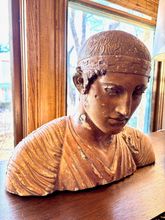 The Charioteer Bust Antique Ceramic Sculpture