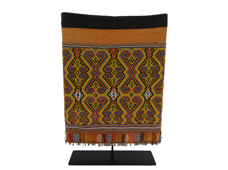 Fully Beaded Skirt on Custom Stand Dayak Borneo