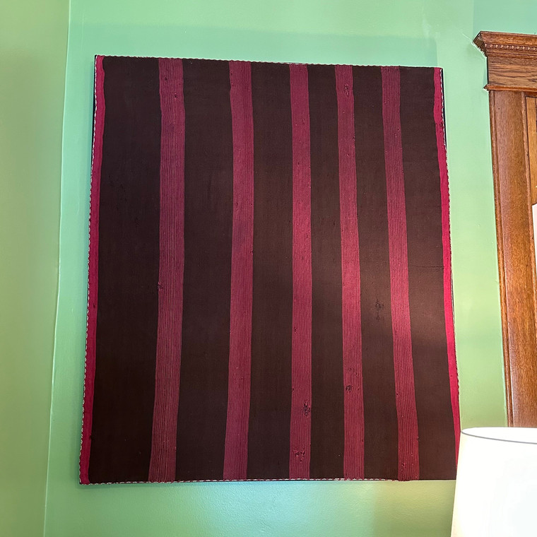 Antique Llacata Textile Brown Raspberry 19th Century Canvas