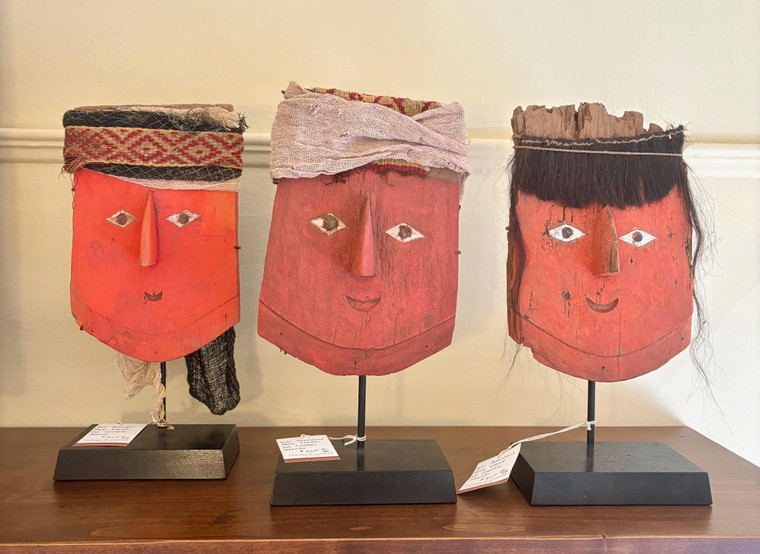 Old Peruvian Face Mask on Custom Stand