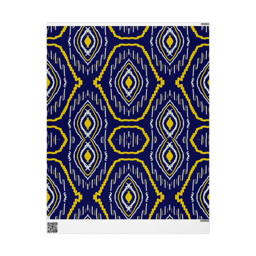 Wrapping Paper — Navy Blue & Gold Abstract Pattern Gift Wrap (Elegant Geometric Design)