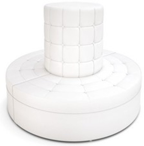 Tufted Round Dome Seating Tower in White Leather Tufted Round Dome Seating Tower in White Leather