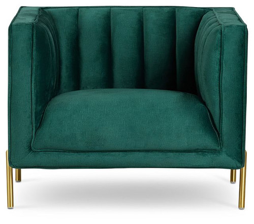 emerald green Bella velvet chair front emerald green Bella velvet chair front