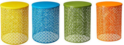 Colorful Metallic Drum Tables