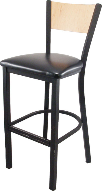 Light Oak Padded Bar Stool