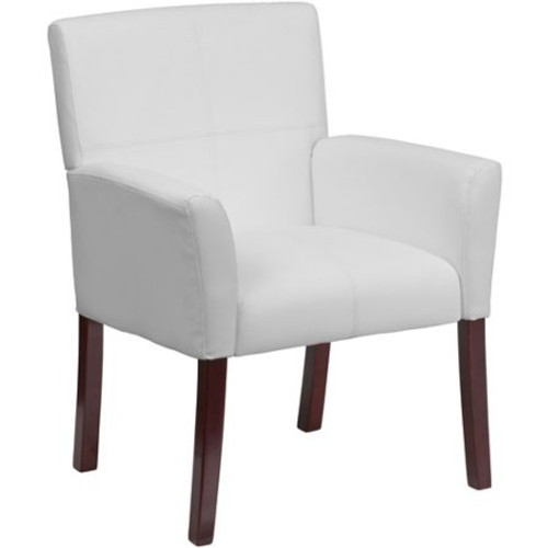 White Leather Executive Side Chair