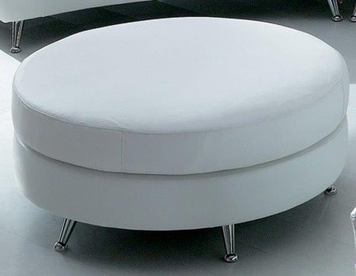 White Leather Ottoman