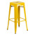 Metallic Backless Bar Stool in Yellow