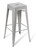 Metallic Backless Bar Stool in Gray