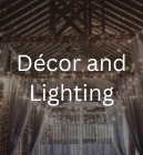 Decor and Lighting written on a background of a lighted room