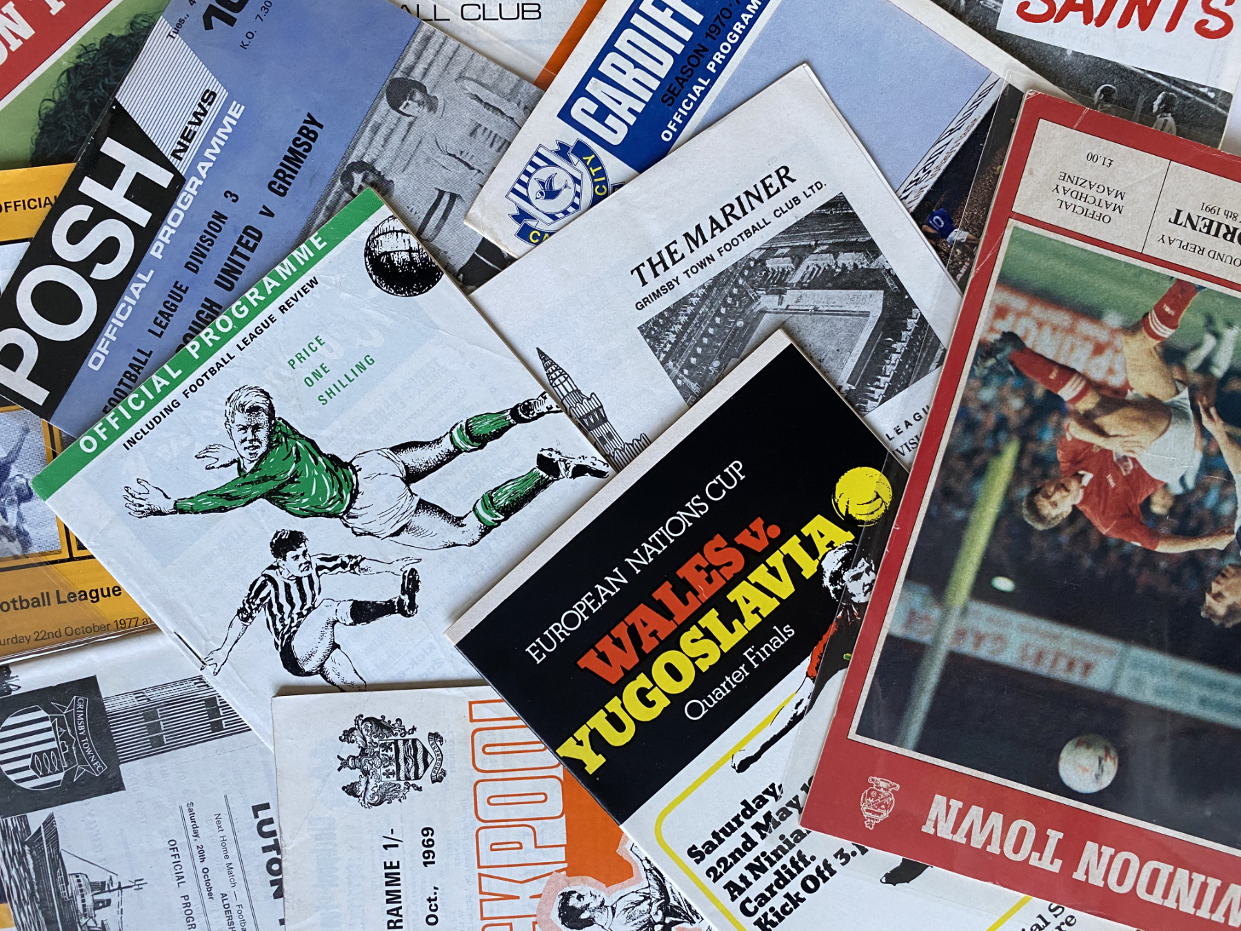 Feature image of old football programmes