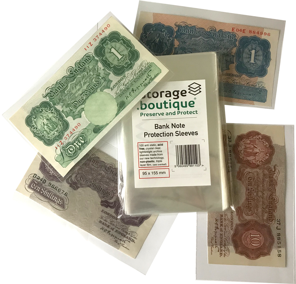 A context photo of bank note protection sleeves
