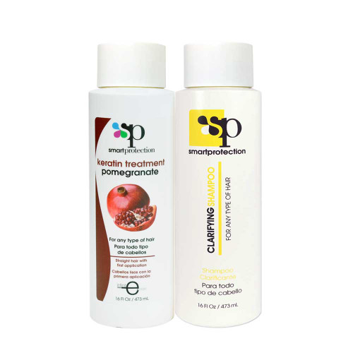 Pomegranate Soft Strength Keratin Treatment with Clarifying Shampoo 16oz by Smart Protection