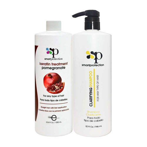 Pomegranate Soft Strength Keratin Treatment with Clarifying Shampoo 33.8oz by Smart Protection