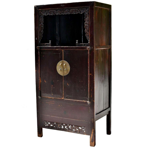 Antique Scholar's Cabinet w Grapes