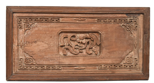 Antique Carved Plaque with Rose