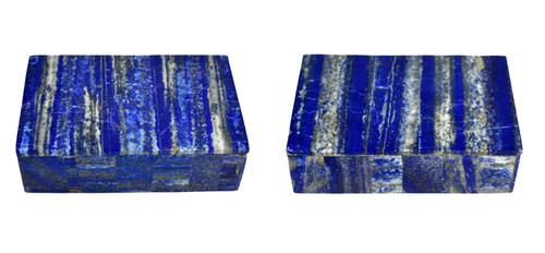 Pair Natural Lapis Lazuli Box Beech Forest 