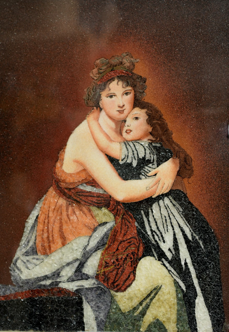 Gemstone Painting of Mother and Child Styled After Elisabeth Vigee Le Brun