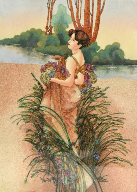 Gemstone Painting Modeled After Alphonse Mucha Summer Art Nouveau