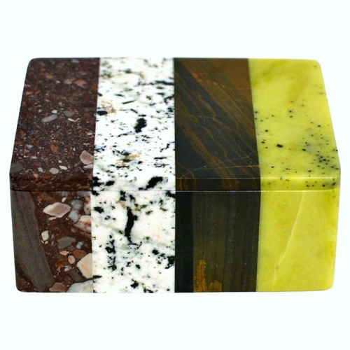 Gemstone Box Four Stones Serpentine K3 Jasper