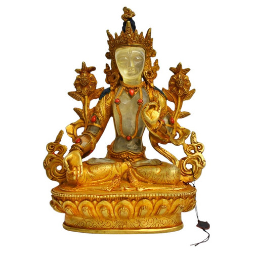 Rock Crystal Gilt Bronze White Tara
