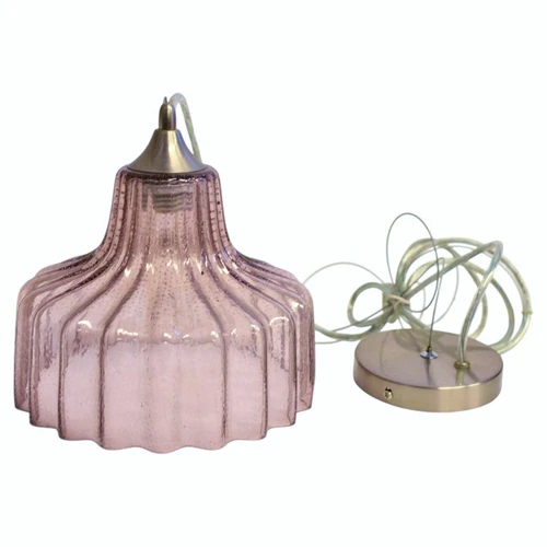 Mouth Blown Mauve Glass Pendant Light Shade