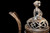 antique qing incense burner, white brass