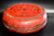 antique chinese red lacquered round box