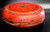 antique chinese red lacquered round box