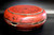 antique chinese red lacquered round box