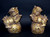 Pair Large Antique Gilded Iron Foo Dogs
