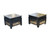 Pair Black Lacquered Carved Low Table