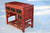 Antique Red Lacquered Table w Screen Base