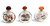 Eglomise Reverse Painted Snuff Bottles Set of 3 Natures