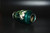 Signed Sato Ginbari Japanese Cloisonne Green Vase Cherry Blossom