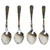 Four Amber Dessert Spoons Italy Pinti 1810 Stainless Four Amber Dessert Spoons Italy Pinti 1810 Stainless