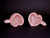 Pair Rose Quartz Heart Shaped Cups