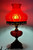 Antique Victorian Fenton Red Cranberry Lamp