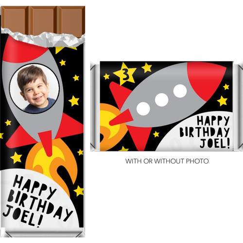 Outer Space Boy's Birthday Chocolate Bars & Candy Wrappers