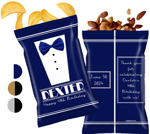 Tuxedo Men's Birthday Personalized Chip Bags