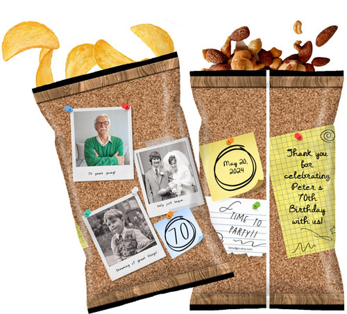 Polaroids & Doodles Men's Birthday Personalized Chip Bags