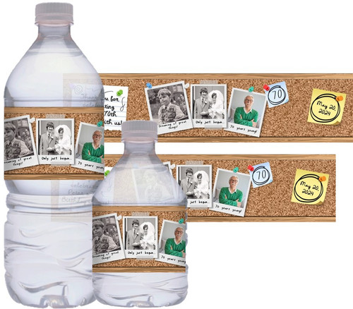 Polaroids & Doodles Men's Birthday Water Bottle Stickers. (Set of 10)
