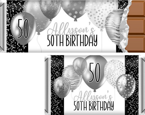 Balloons Women's Birthday Chocolate Bars & Candy Wrappers