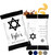 Star of David Bar Mitzvah Custom Personalized Chip Bags. Blue, black, gold or silver