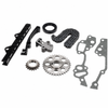 Complete Toyota Timing Chain Kit with timing chain, camshaft and crankshaft sprockets, chain guides, tensioner, front crankshaft seal, and gaskets for engine timing system repair.
