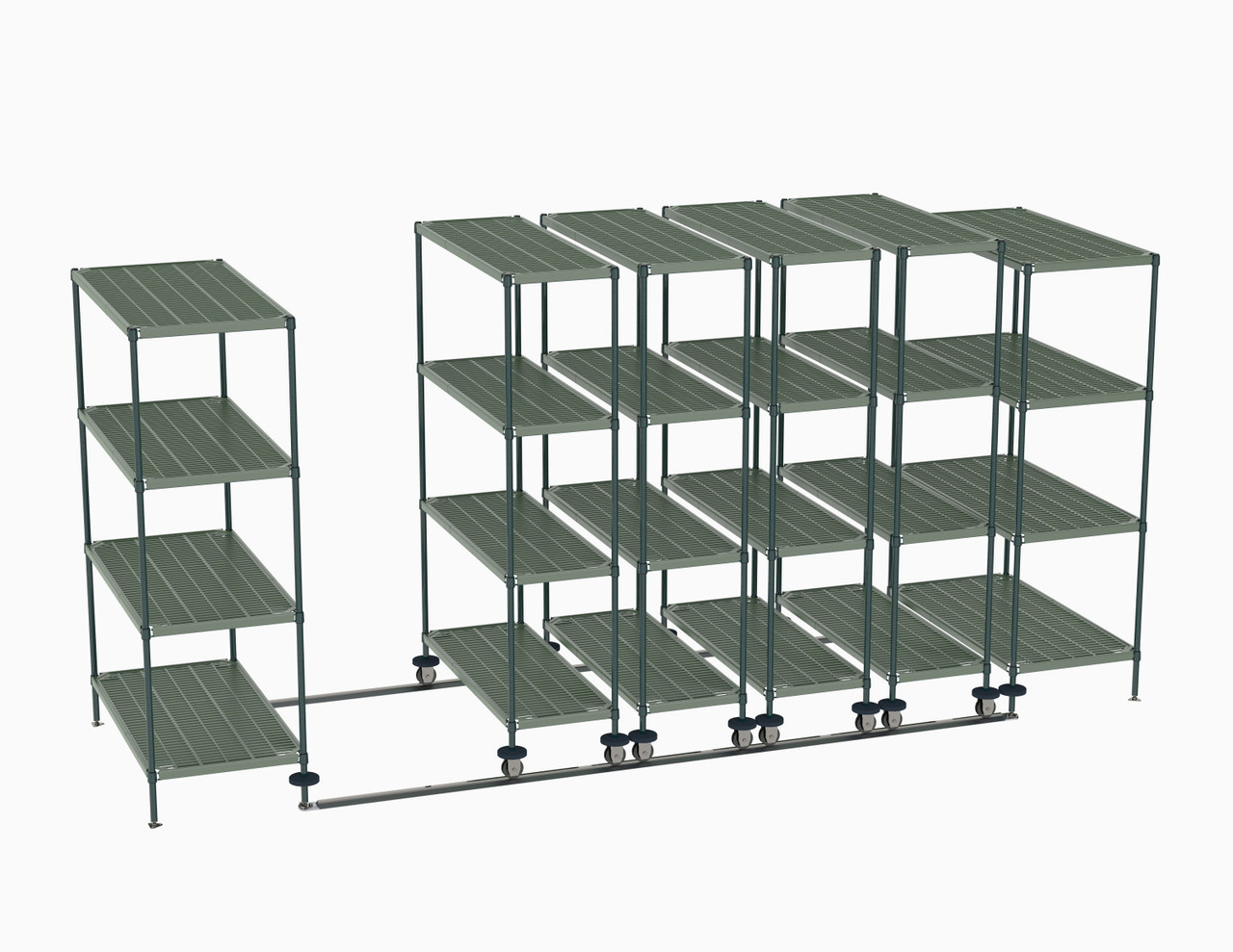 Metro qwikTRAK Floor Track Shelving with Super Erecta Pro
